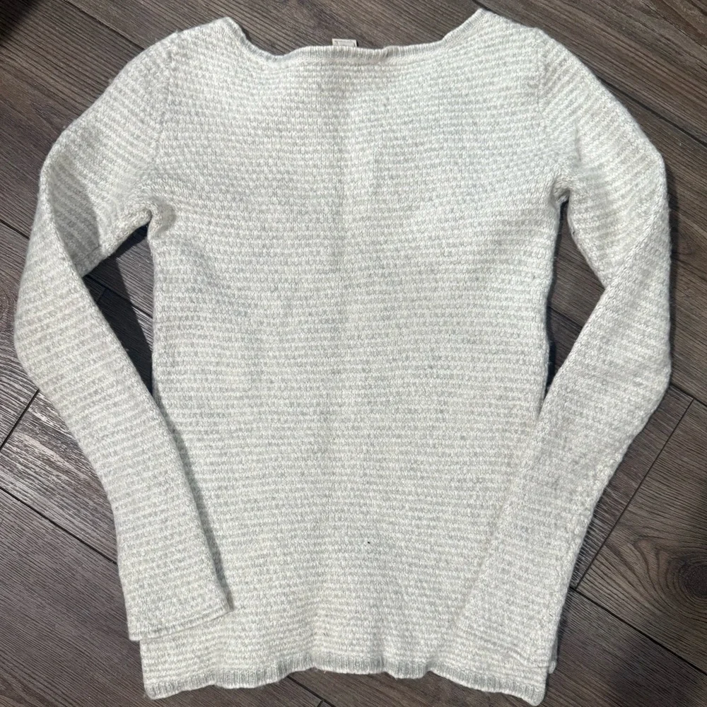 J.Crew XXS Merino Wool Blend Sweater Cream Ivory Textured Long Sleeve